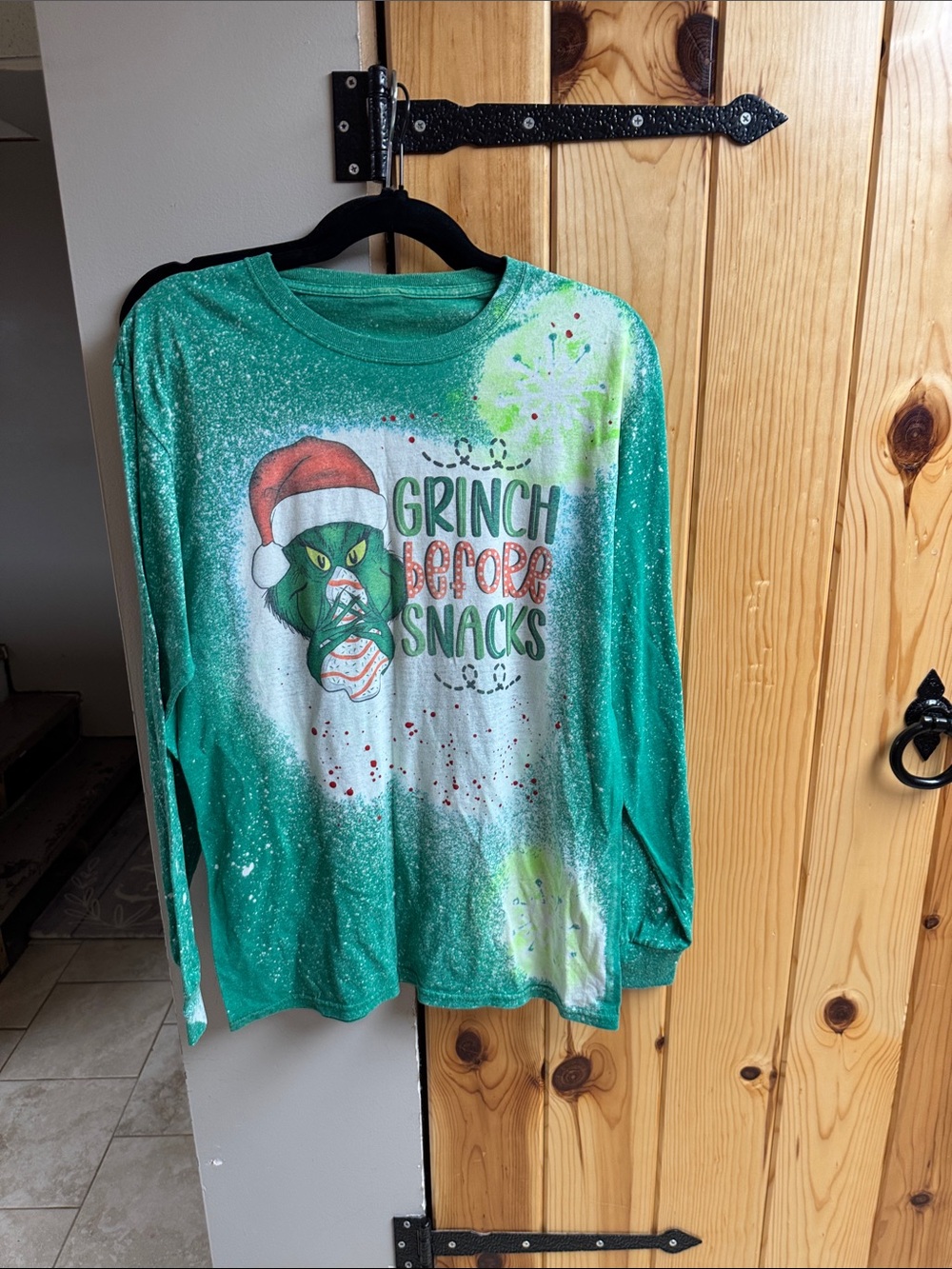 Grinch 'Before Snacks' Green Kids' Long-Sleeve Shirt